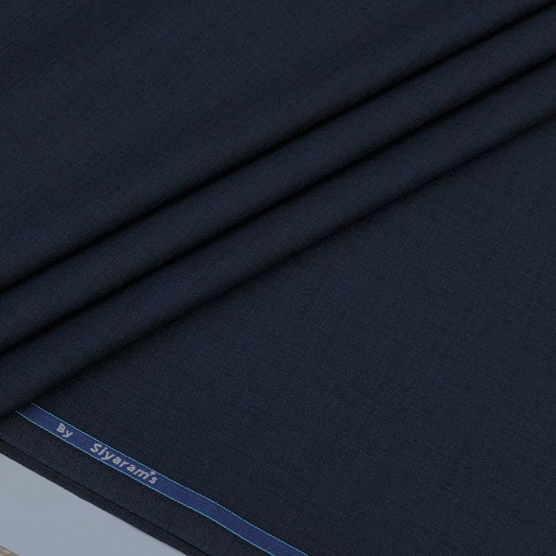 Trouser Fabric Siyaram Poly Viscose Slub Colour Space Blue