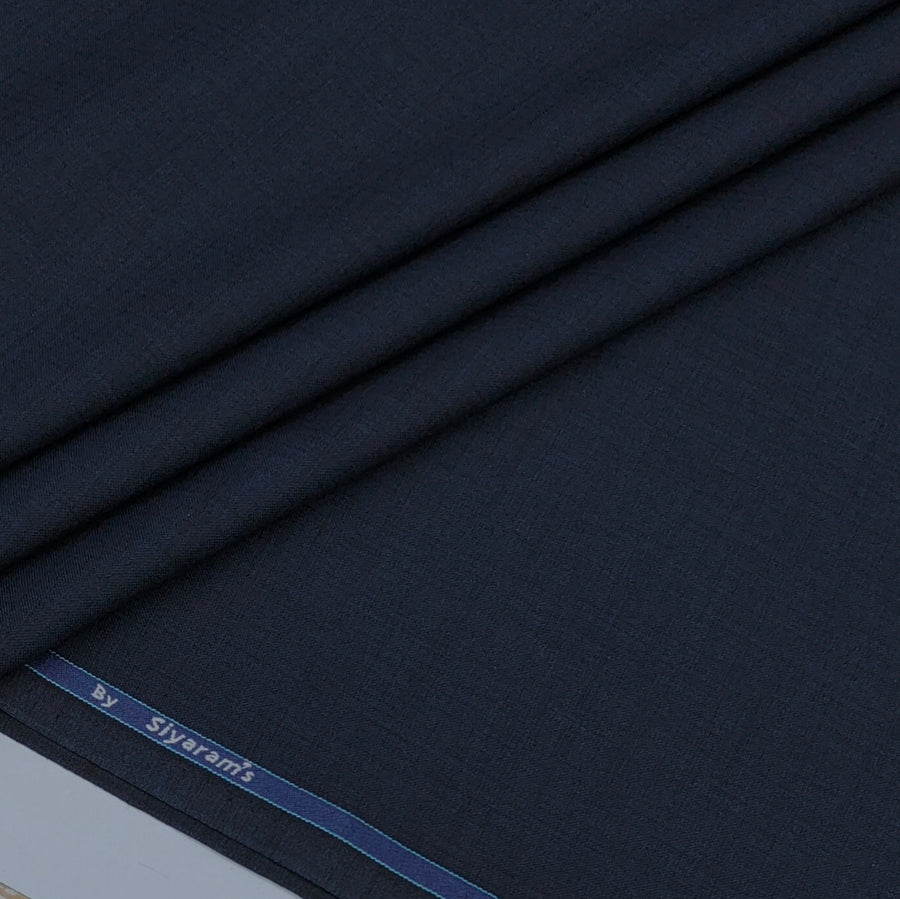 Trouser Fabric Siyaram Poly Viscose Slub Colour Space Blue