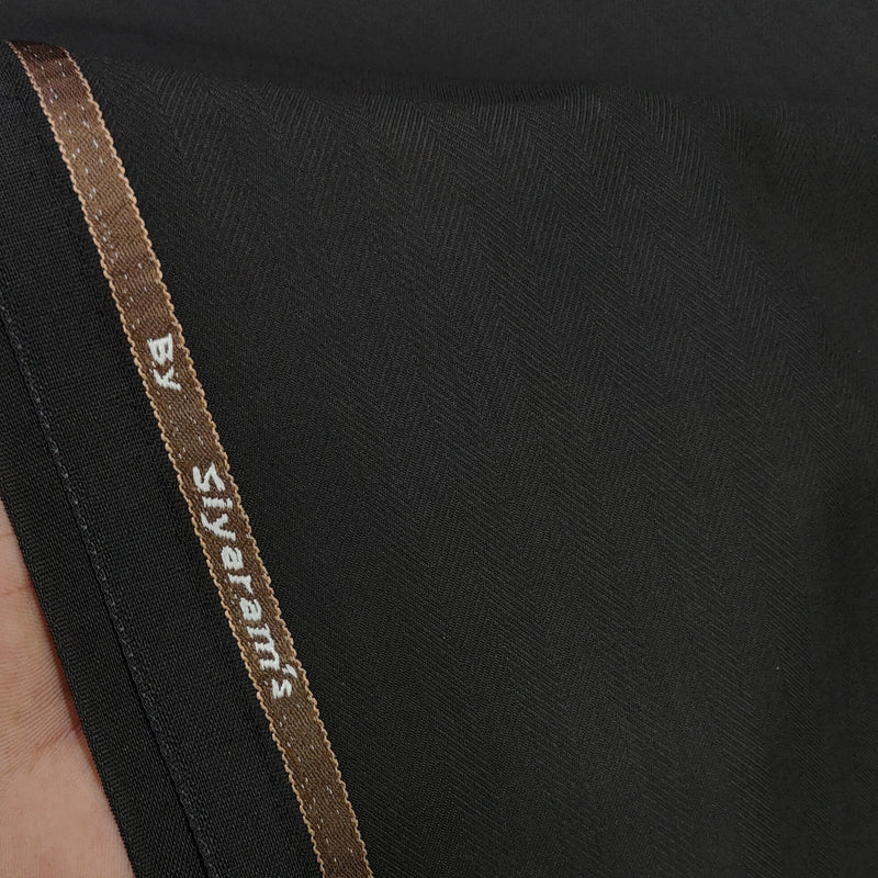 Trouser Fabric Siyaram Poly Viscose Herrinbone Colour Espresso Coffee Brown