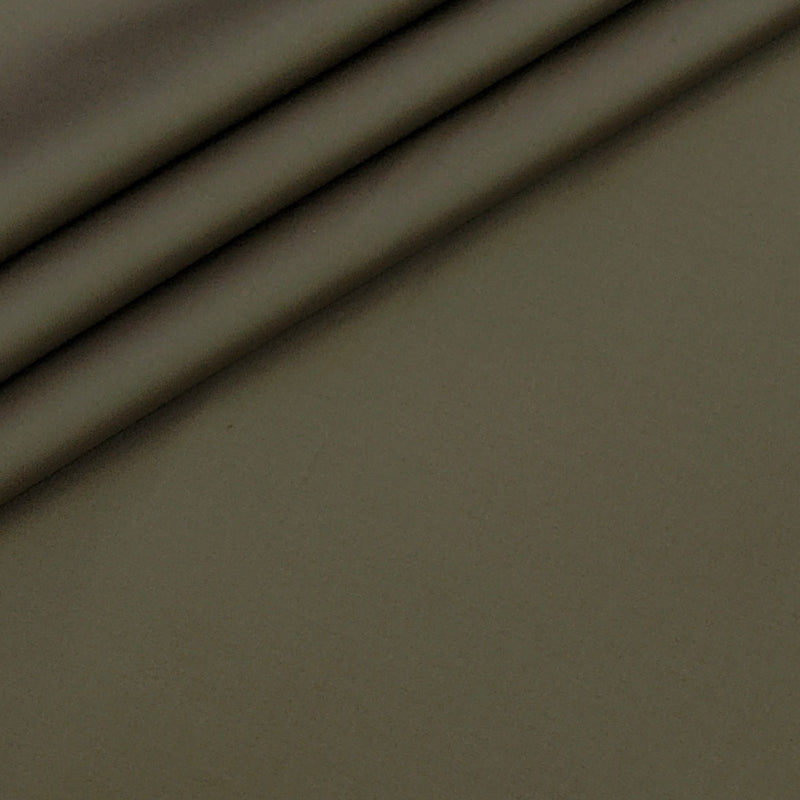 Trouser Fabric Donear Giza Cotton Stretchable Plain Colour Greenish Brown