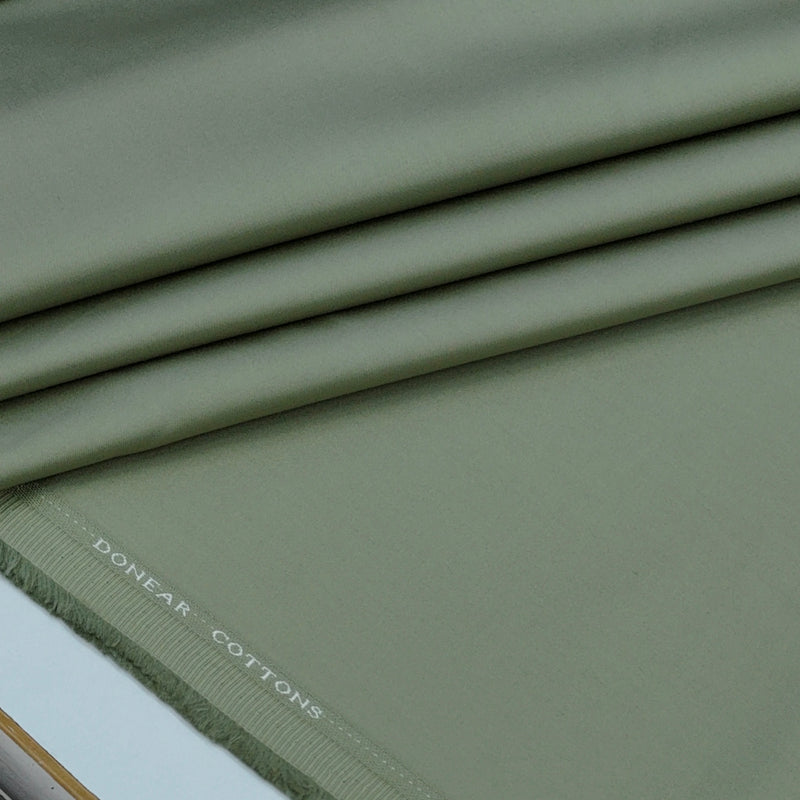 Trouser Fabric Donear Giza Cotton Plain Colour Laurel Green