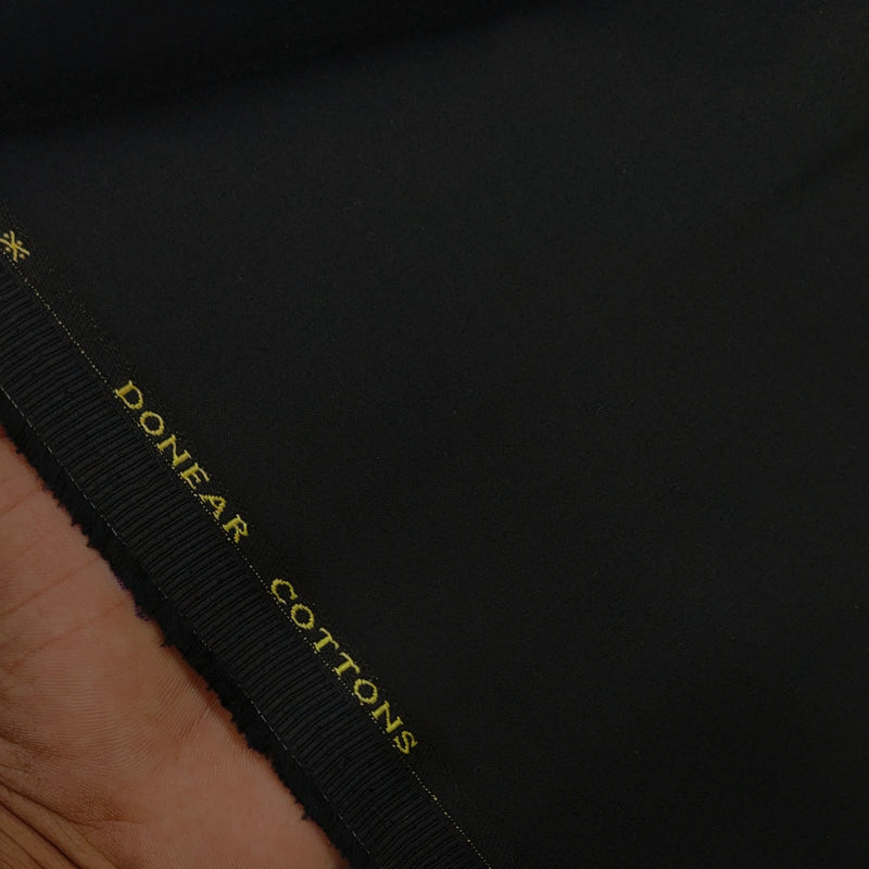 Trouser Fabric Donear Giza Cotton Plain Colour Black