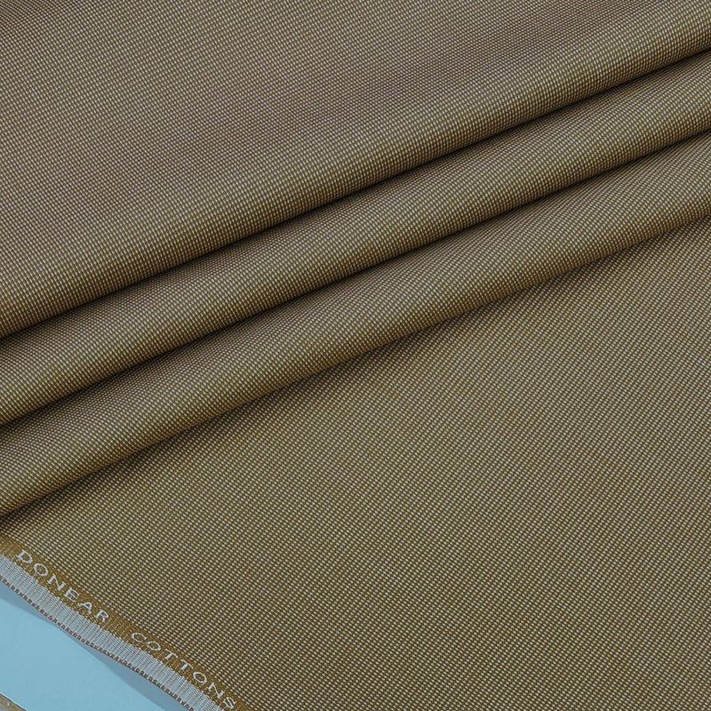 Trouser Fabric Donear Pure Cotton Self Textured Colour Beeswax Brown