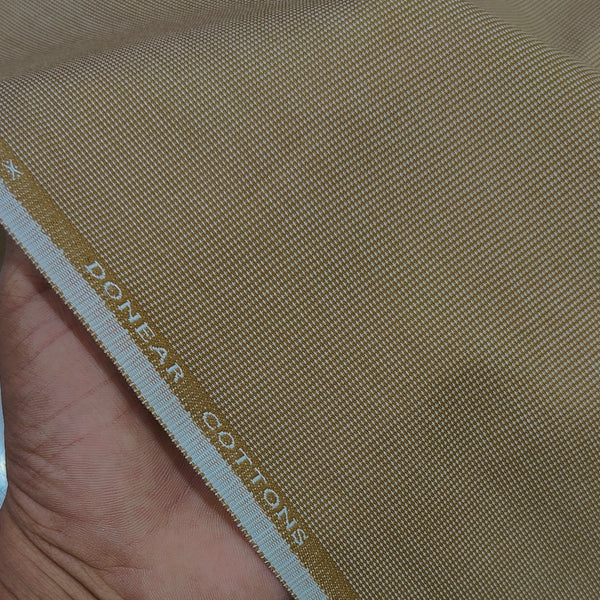 Trouser Fabric Donear Pure Cotton Self Textured Colour Beeswax Brown