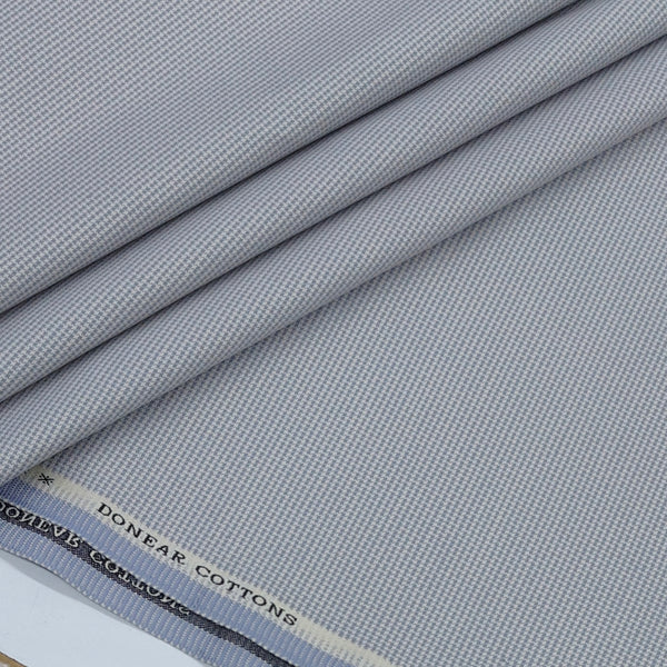 Trouser Fabric Donear Pure Cotton Zig Zag Colour Light Blue N Grey