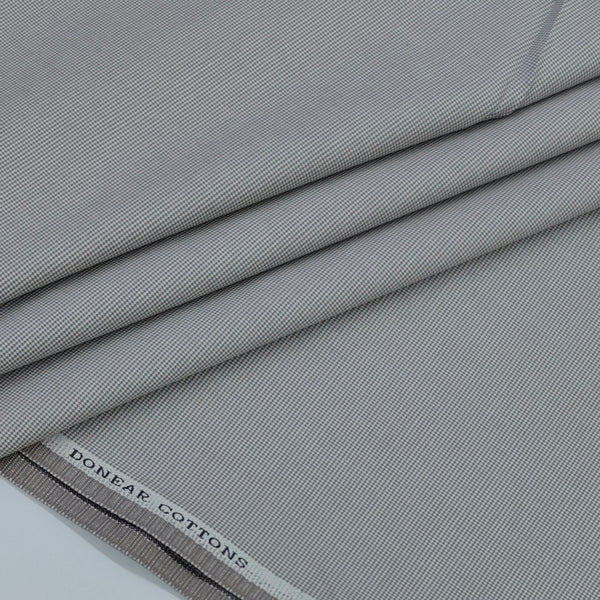 Trouser Fabric Donear Pure Cotton Pin Check Colour Light Grey