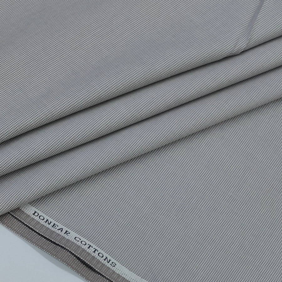 Trouser Fabric Donear Pure Cotton Pin Check Colour Light Grey