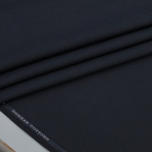 Trouser Fabric Donear Pure Cotton Zig Zag Colour Dark Midnight Blue