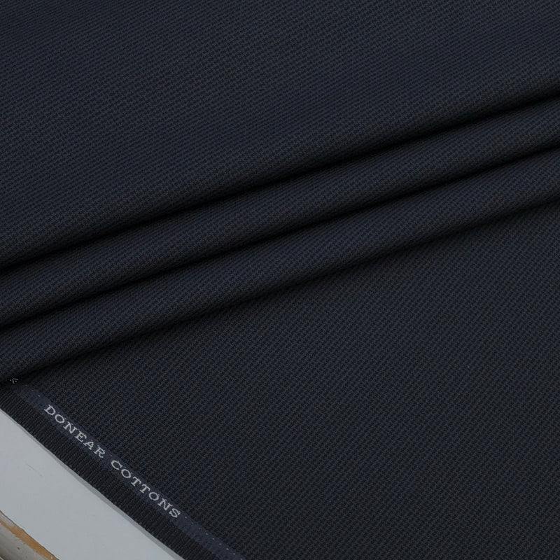 Trouser Fabric Donear Pure Cotton Zig Zag Colour Dark Midnight Blue