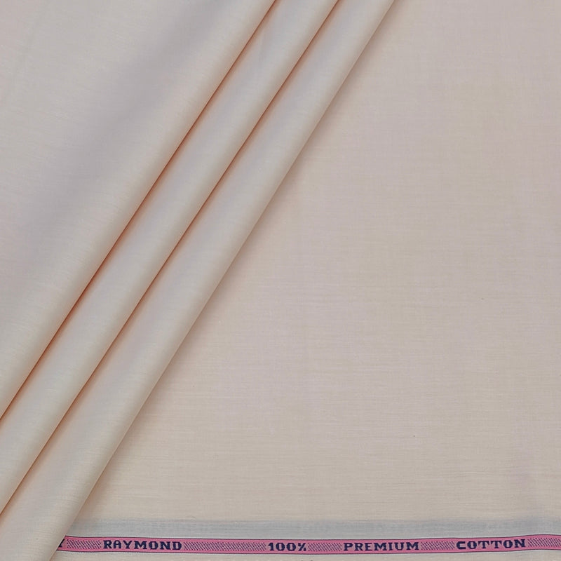 Shirt Fabric Raymond 100% cotton Slub Colour Light Peach