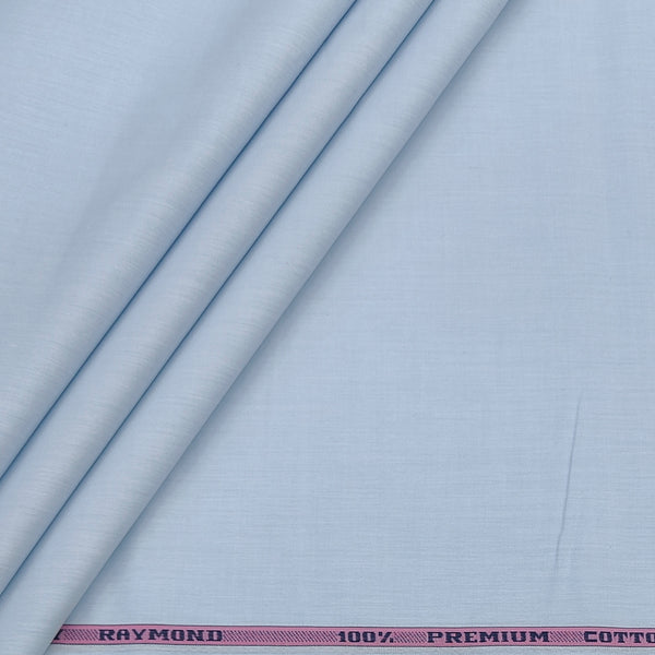 Shirt Fabric Raymond 100% cotton Slub Colour Light Blue