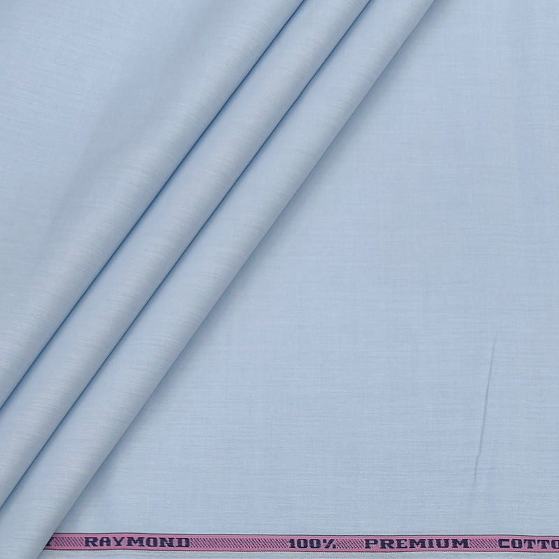 Shirt Fabric Raymond 100% cotton Slub Colour Light Blue