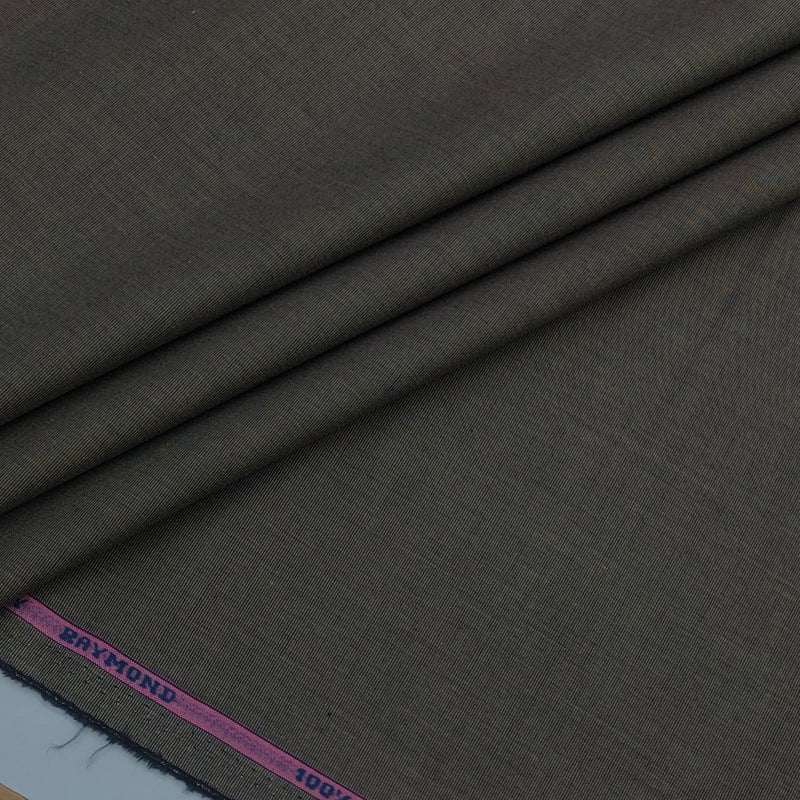 Shirt Fabric Raymond 100% cotton Slub Texture Pattern Colour Umber Brown