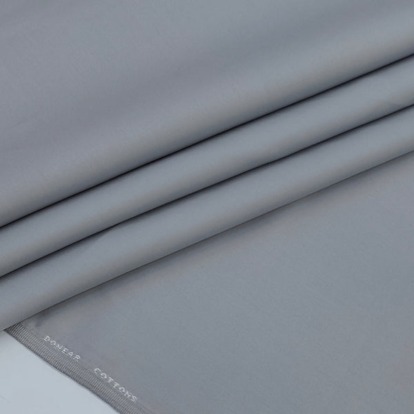 Trouser Fabric Donear Giza Cotton Stretchable Plain Colour Silver