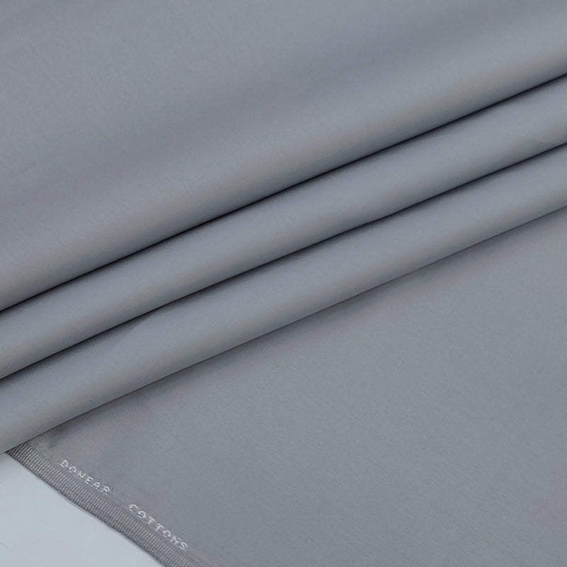 Trouser Fabric Donear Giza Cotton Stretchable Plain Colour Silver