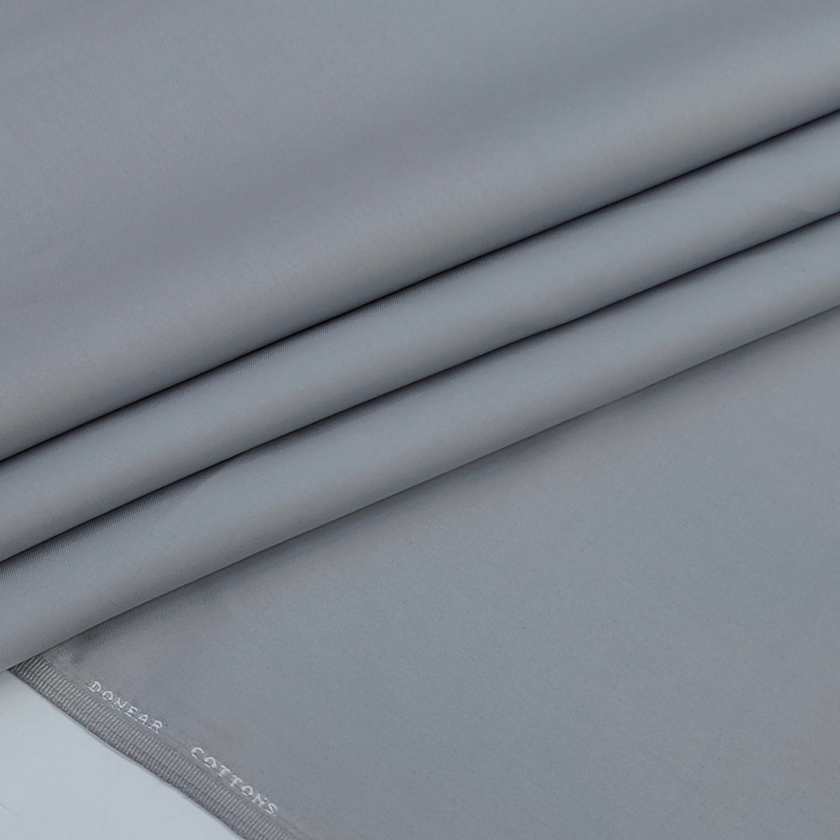 Trouser Fabric Donear Giza Cotton Stretchable Plain Colour Silver