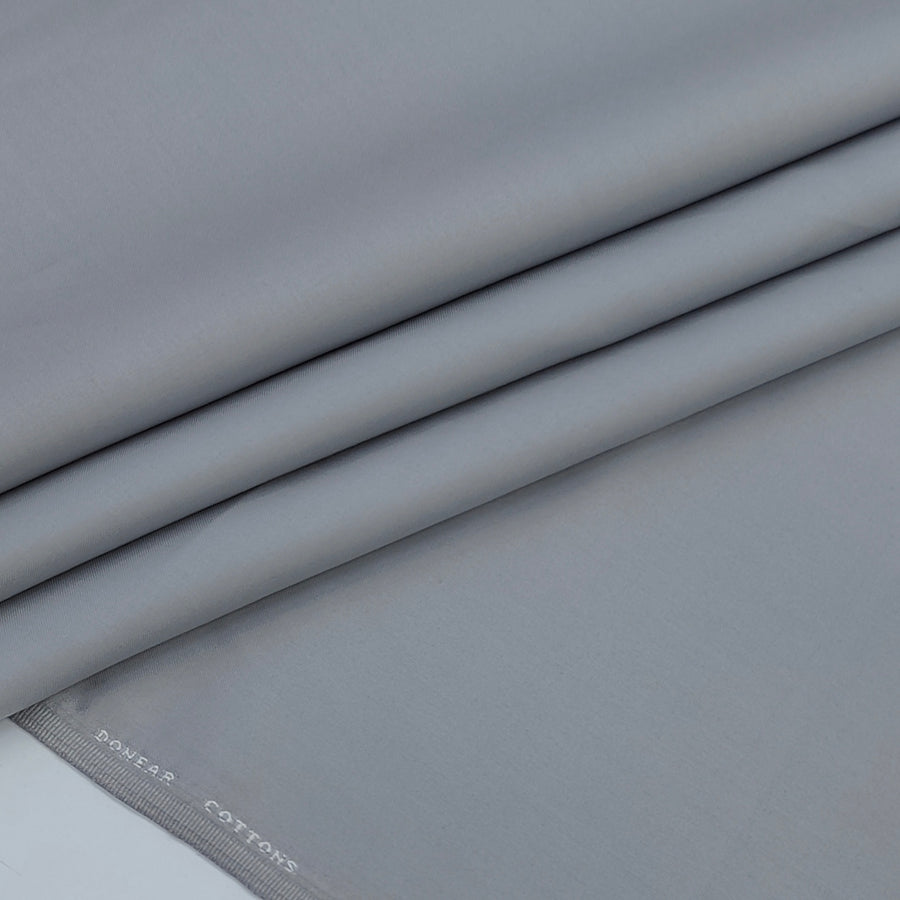 Trouser Fabric Donear Giza Cotton Stretchable Plain Colour Silver