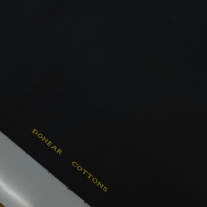 Trouser Fabric Donear Giza Cotton Stretchable Plain Colour Black