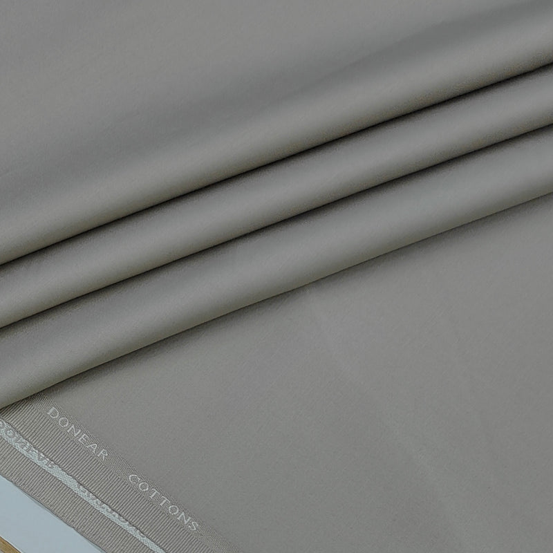 Trouser Fabric Donear Giza Cotton Stretchable Plain Colour Dusty Brownish Grey