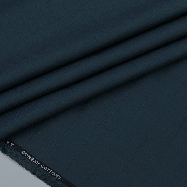 Trouser Fabric Donear Giza Cotton Check Colour Dark Aegean Blue
