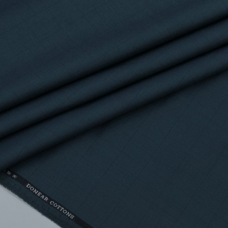Trouser Fabric Donear Giza Cotton Check Colour Dark Aegean Blue