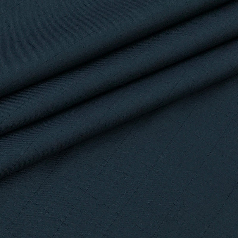 Trouser Fabric Donear Giza Cotton Check Colour Dark Aegean Blue