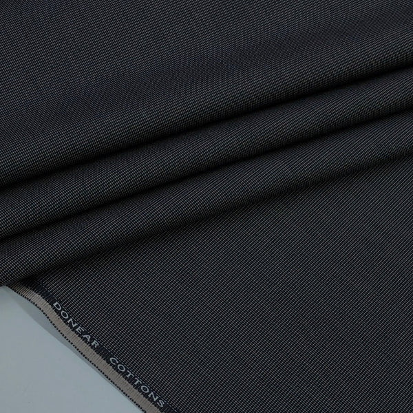 Trouser Fabric Donear Giza Cotton Stretchable ZigZag Colour Charcoal Grey