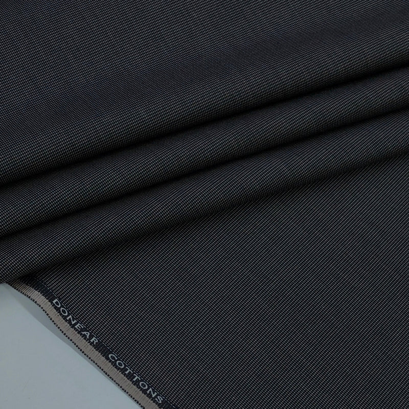 Trouser Fabric Donear Giza Cotton Stretchable ZigZag Colour Charcoal Grey