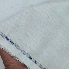 Shirt Fabric Raymond Regio Italia Super 100Lea*100Lea Pure Linen Fine Stripe Colour Water Blue