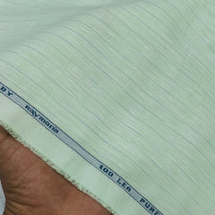 Shirt Fabric Raymond Regio Italia Super 100Lea*100Lea Pure Linen Fine Stripe Colour Mint Green