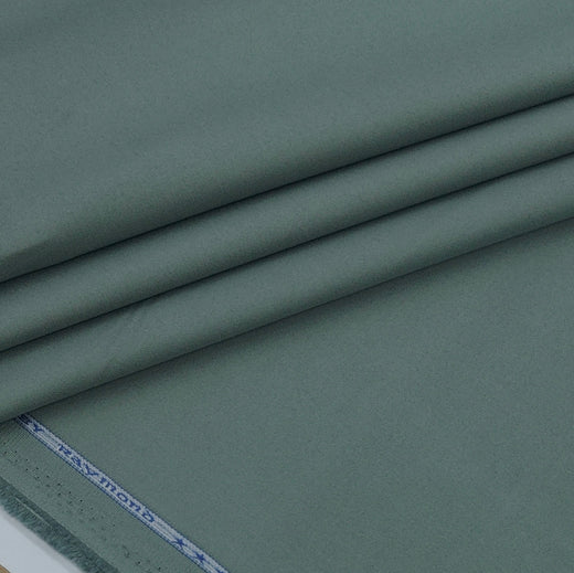 Trouser Fabric Raymond Pure Cotton Stretchable Plain Color Celadon Green