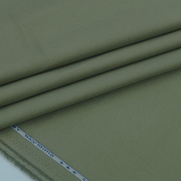 Trouser Fabric Raymond Pure Cotton Stretchable Plain Color Pickle Green