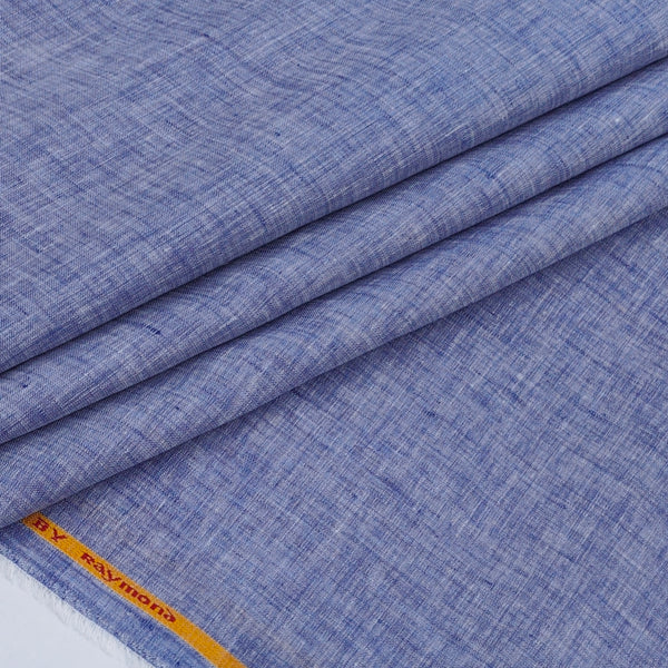 Shirt Fabric Raymond 60Lea×60Lea Pure Linen Slub Texture Colour Indigo Blue