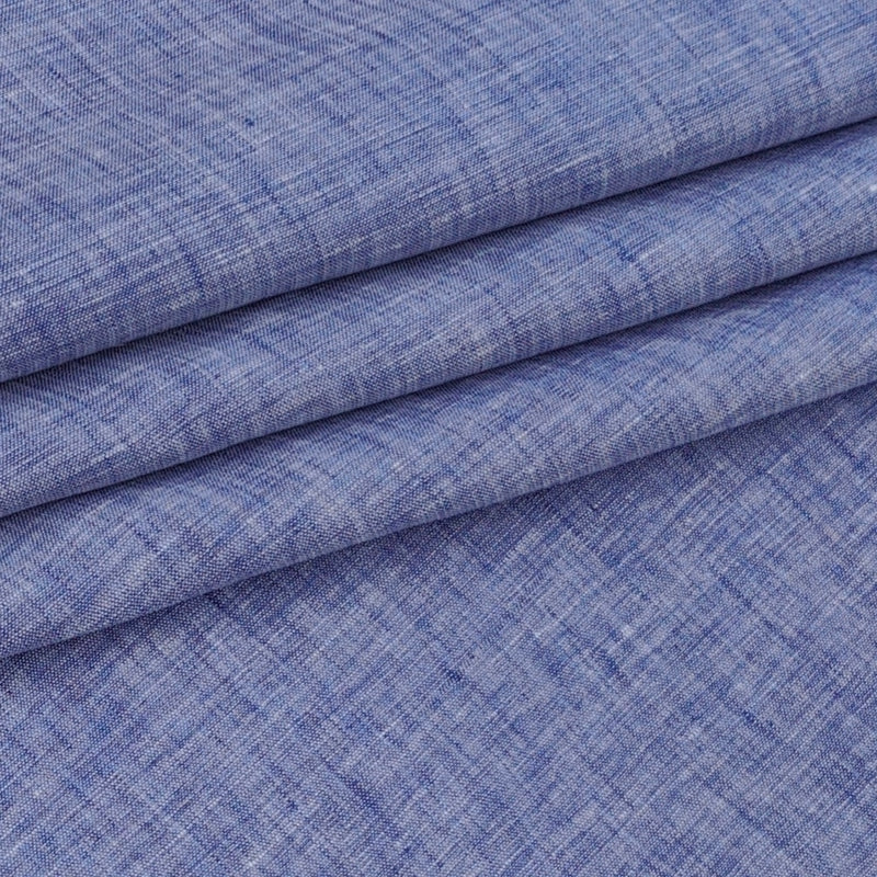 Shirt Fabric Raymond 60Lea×60Lea Pure Linen Slub Texture Colour Indigo Blue