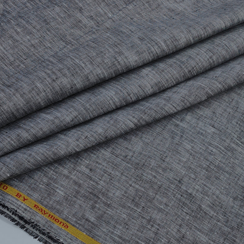 Shirt Fabric Raymond 60Lea×60Lea Pure Linen Slub Texture Colour Solid Grey