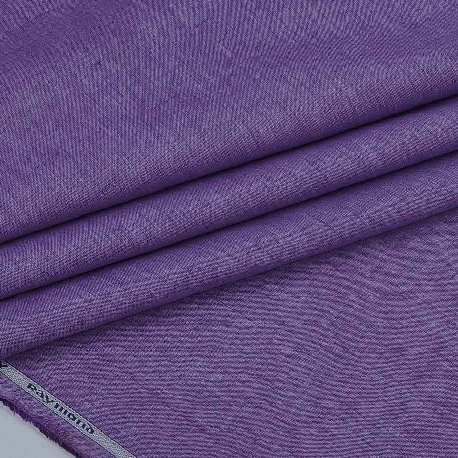 Shirt Fabric Raymond 60Lea×60Lea Pure Linen Plain Colour Medium Purple