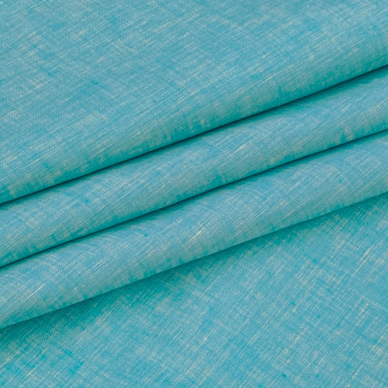 Shirt Fabric Raymond 60Lea×60Lea Pure Linen Slub Texture Colour Light Teal Green