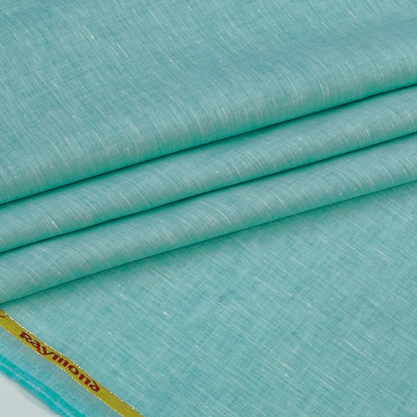 Shirt Fabric Raymond 60Lea×60Lea Pure Linen Slub Texture Colour Mint Green