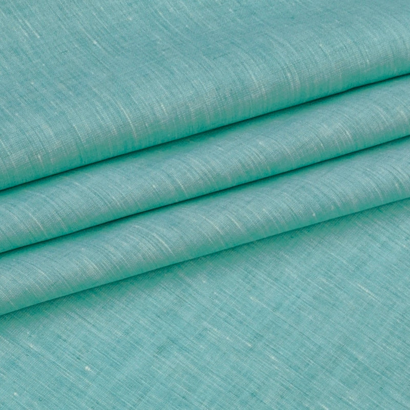 Shirt Fabric Raymond 60Lea×60Lea Pure Linen Slub Texture Colour Mint Green