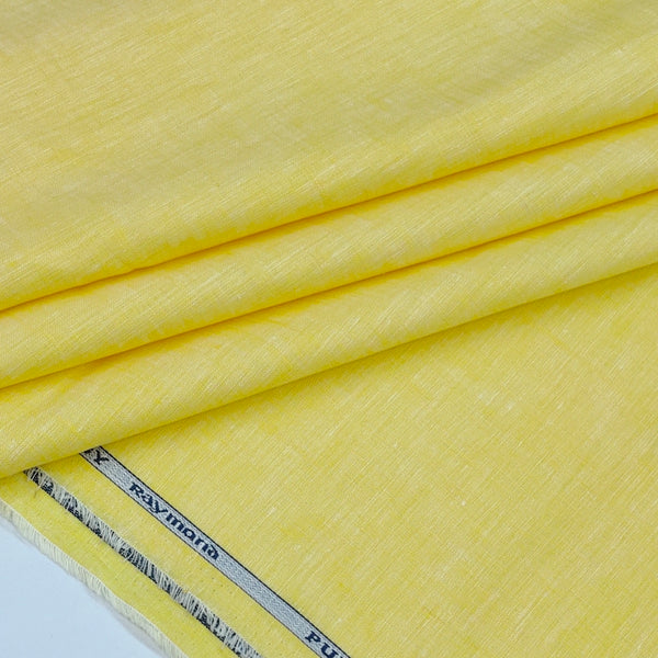 Shirt Fabric Raymond 60Lea×60Lea Pure Linen Slub Texture Colour Lemon