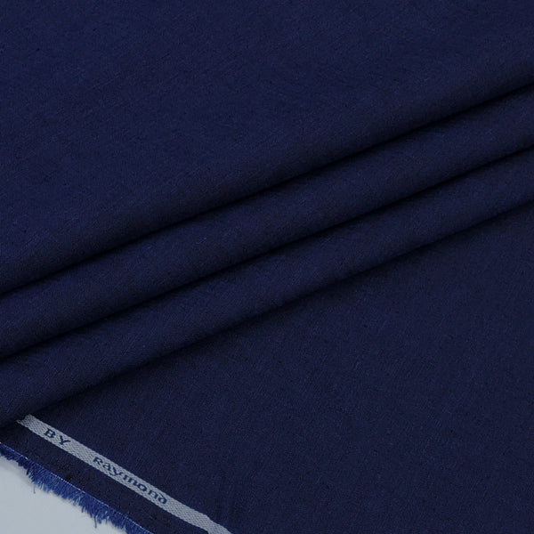 Shirt Fabric Raymond 60Lea×60Lea Pure Linen Slub Texture Colour Dark Blue