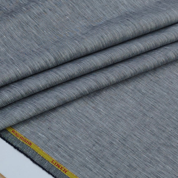 Shirt Fabric Raymond 60Lea×60Lea Pure Linen Slub Texture Colour Carbon Grey