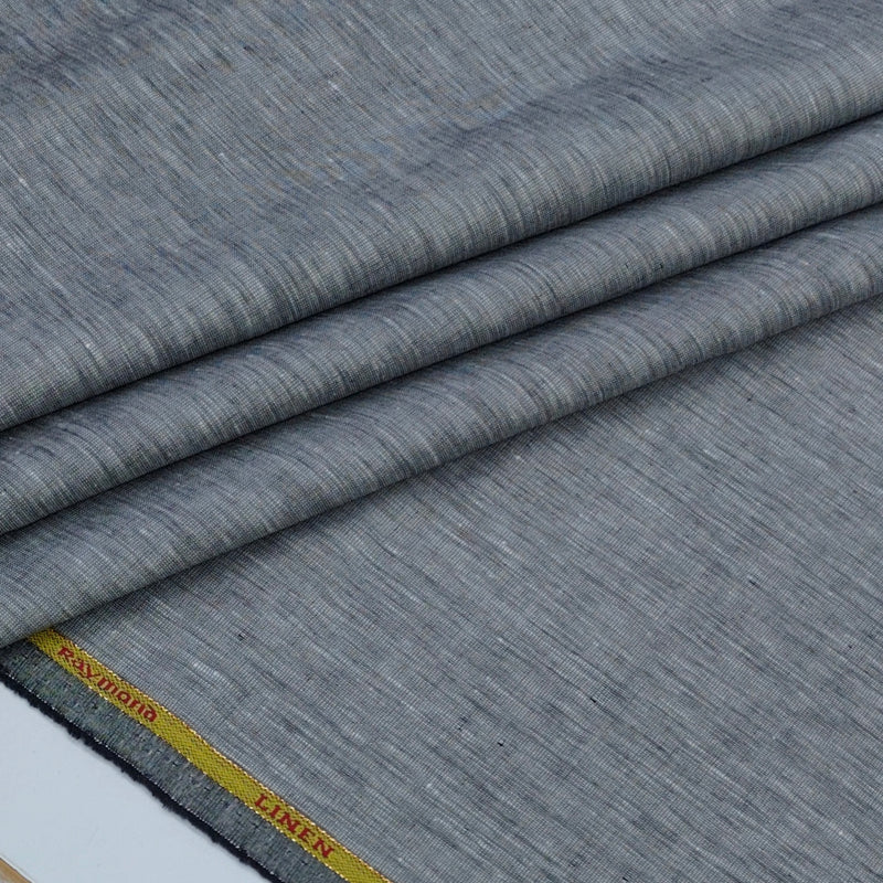 Shirt Fabric Raymond 60Lea×60Lea Pure Linen Slub Texture Colour Carbon Grey