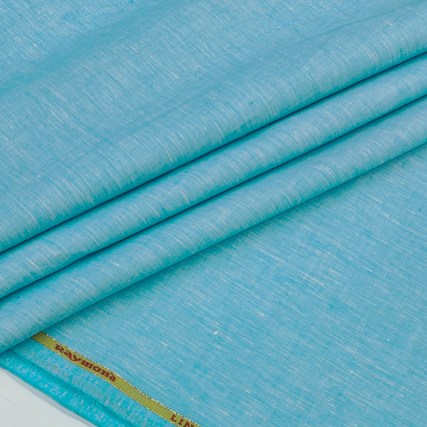 Shirt Fabric Raymond 60Lea×60Lea Pure Linen Slub Texture Colour Arctic Blue