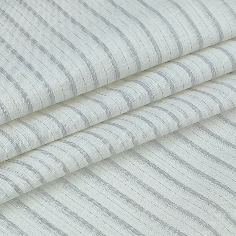 Shirt Fabric Raymond 60Lea×60Lea Pure Linen Vertical Pencil Stripe Colour Ash Cream