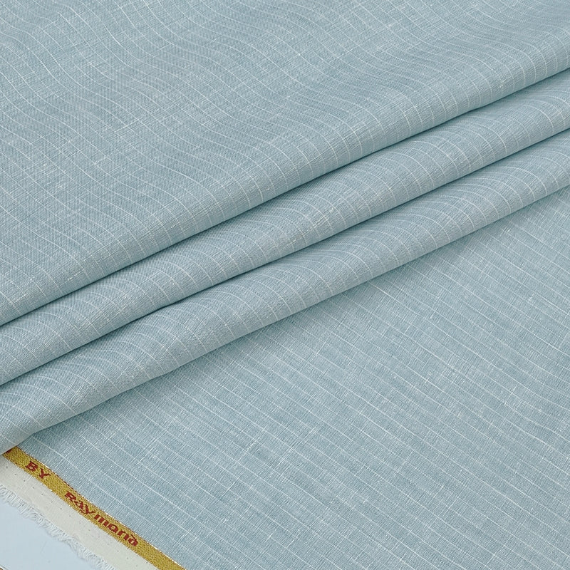 Shirt Fabric Raymond 60Lea×60Lea Pure Linen Cross Slub Lining Colour Pistachio Green