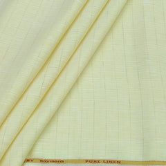 Shirt Fabric Raymond 60Lea×60Lea Pure Linen Windowpane Check Colour Lemon