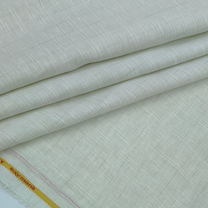Shirt Fabric Raymond 60Lea×60Lea Pure Linen Windowpane Check Colour Laurel Green