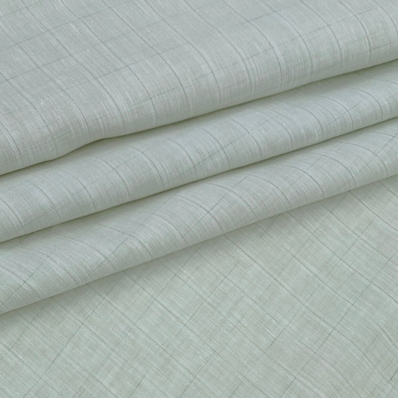 Shirt Fabric Raymond 60Lea×60Lea Pure Linen Windowpane Check Colour Laurel Green