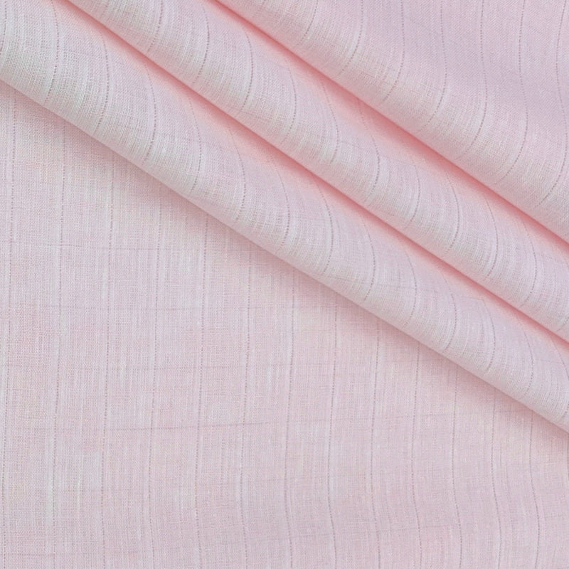 Shirt Fabric Raymond 60Lea×60Lea Pure Linen Self Check Colour Blush Pink